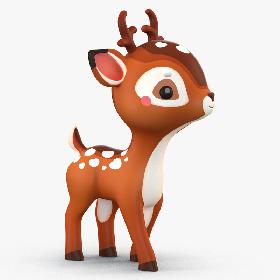 3D Cartoon Deer(1) model